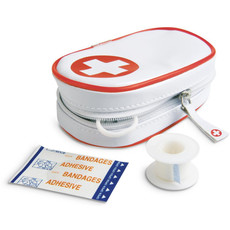 Kit Primo Soccorso in astuccio PVC con bendaggi colore rosso