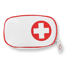 Kit Primo Soccorso in astuccio PVC con bendaggi colore rosso