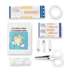 Kit Primo Soccorso in scatola di latta adatto ad auto colore rosso