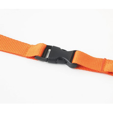 Lanyard da collo con moschettone e funzione antistrozzo colore arancio