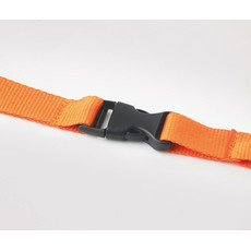 Lanyard da collo con moschettone e funzione antistrozzo colore arancio