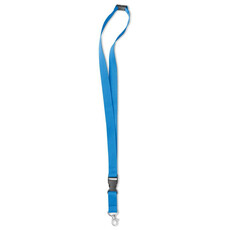 Lanyard da collo con moschettone e funzione antistrozzo colore turchese MO8595-12