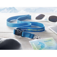 Lanyard da collo con moschettone e funzione antistrozzo colore turchese