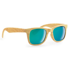 Occhiali da sole con montatura in PC effetto legno colore legno