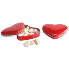 Porta caramelle in latta a forma di cuore colore rosso