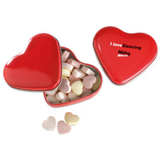 Porta caramelle in latta a forma di cuore colore rosso