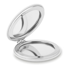 Specchietto rotondo in PU con chiusura magnetica colore bianco MO9008-06