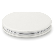 Specchietto rotondo in PU con chiusura magnetica colore bianco