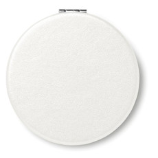 Specchietto rotondo in PU con chiusura magnetica colore bianco