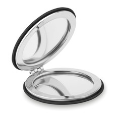 Specchietto rotondo in PU con chiusura magnetica colore nero MO9008-03