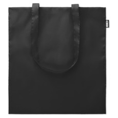 Shopper in plastica riciclata da bottiglie con manici lunghi colore nero MO9441-03