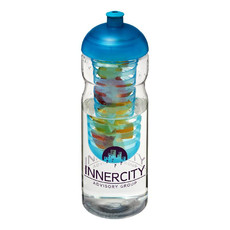 Borraccia sportiva H2O Base® con coperchio a cupola - colore Trasparente/Azzurro Acqua