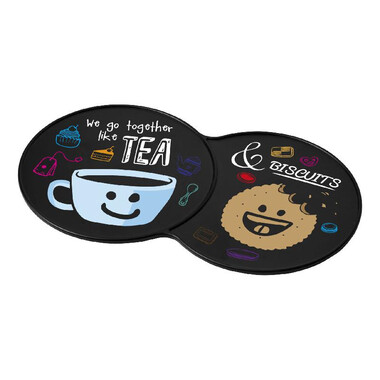Sottobicchiere ampio per due bevande - colore Nero