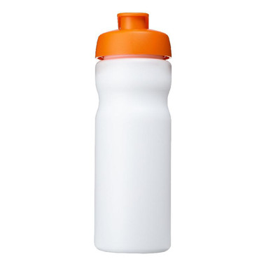 Borraccia sportiva Baseline® Plus da 650 ml con coperchio a scatto - colore Bianco/Arancio