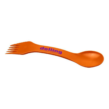 Cucchiaio, forchetta e coltello 3 in 1 - colore Arancio