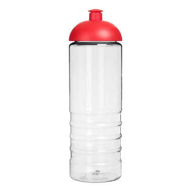 Borraccia sportiva H2O Treble  con coperchio a cupola - colore Trasparente/Rosso