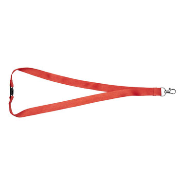 Lanyard in bambù con clip di sicurezza - colore Rosso
