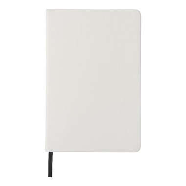 Blocco note bianco A5 con elastico colorato - colore Bianco/Nero