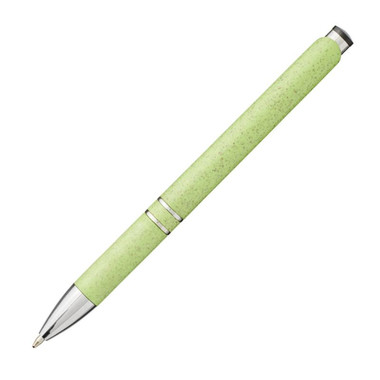 Penna a sfera in ABS e paglia di grano - colore Verde