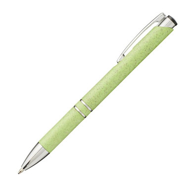 Penna a sfera in ABS e paglia di grano - colore Verde