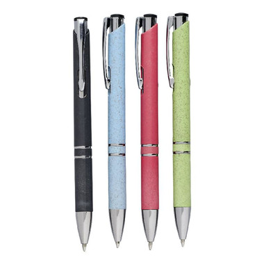 Penna a sfera in ABS e paglia di grano - colore Magenta