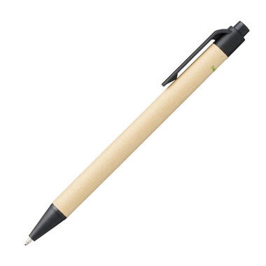 Penna a sfera in plastica derivata dal mais - colore Nero