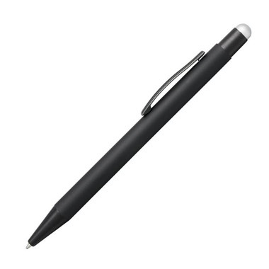 Penna a sfera capacitiva in gomma - colore Nero/Argento