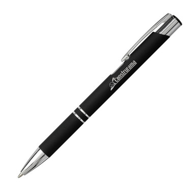 Penna a sfera con fusto soft touch - colore Nero