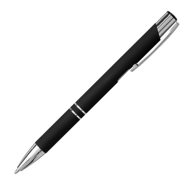 Penna a sfera con fusto soft touch - colore Nero