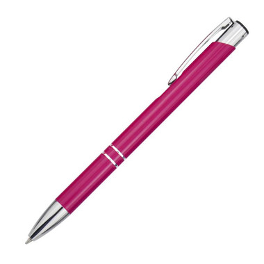 Penna a sfera con dettagli cromati - colore Magenta