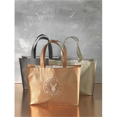Shopper spesa in tessuto laminato - colore Steel Grey