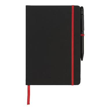 Blocco note medio con bordi colorati - colore Nero/Rosso