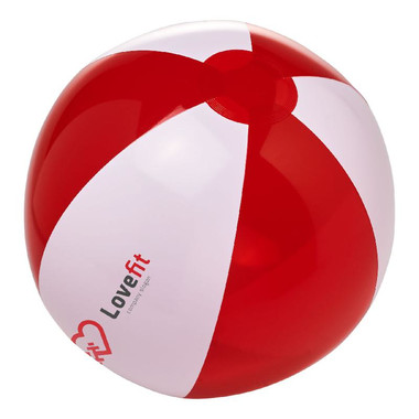 Pallone da spiaggia solido e trasparente - colore Bianco/Rosso
