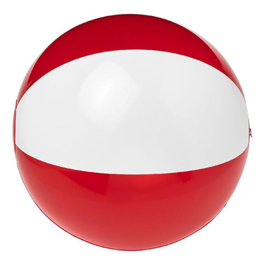 Pallone da spiaggia solido e trasparente - colore Bianco/Rosso