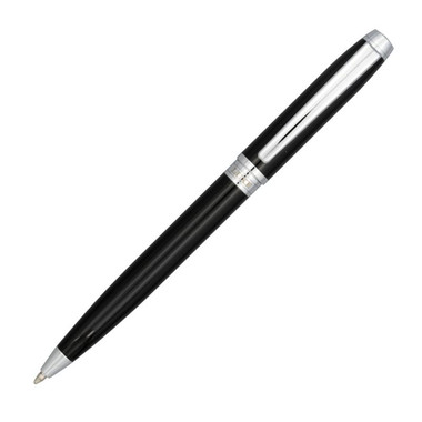 Penna a sfera in sacchetto vellutato - colore Nero