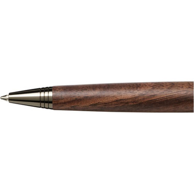 Penna a sfera in ottone cromato - colore Nero/Legno