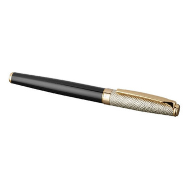 Penna a sfera con tappo color oro - colore Nero/Oro