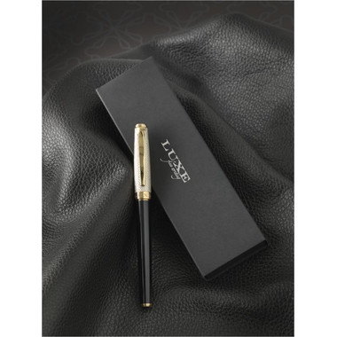 Penna a sfera con tappo color oro - colore Nero/Oro