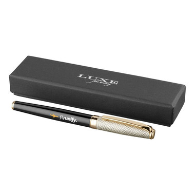 Penna a sfera con tappo color oro - colore Nero/Oro