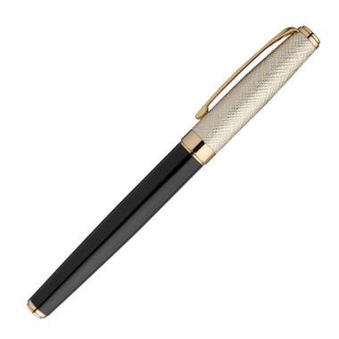 Penna a sfera con tappo color oro - colore Nero/Oro