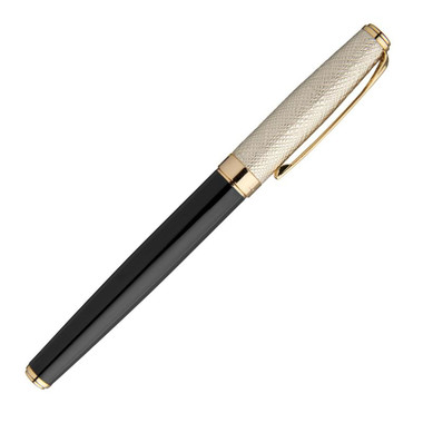 Penna a sfera con tappo color oro - colore Nero/Oro