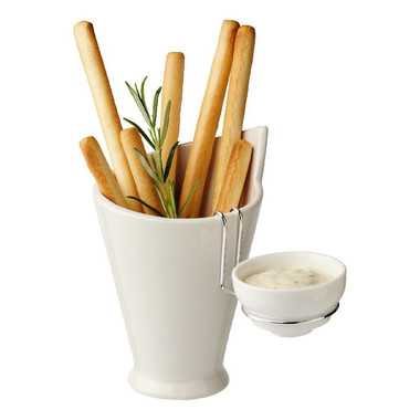 Porta patatine fritte e porta salse - colore Bianco