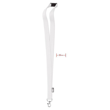 Lanyard in RPET colore bianco