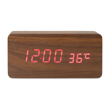 Sveglia con carica wireless colore legno