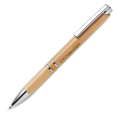 Penna a sfera in bamboo e alluminio colore legno