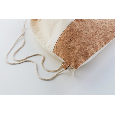 Sacca in cotone e sughero colore beige