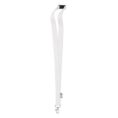 Lanyard in RPET colore bianco MO6100-06