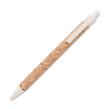 Penna a sfera eco in sughero e paglia colore beige MO9480-13