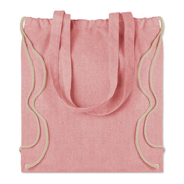 Sacca shopper in cotone riciclato colore rosso