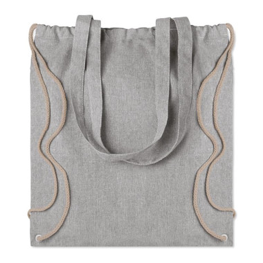 Sacca shopper in cotone riciclato colore grigio